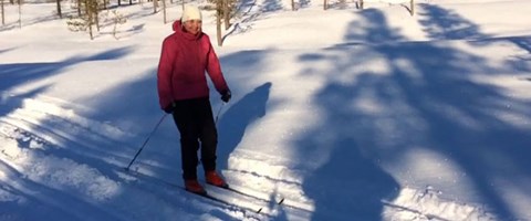 anne på skitur etter hofteoperasjon på aleris frogner. 